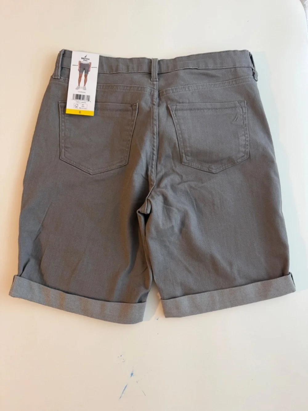 Nautica Jeans Womens Charcol Gray Super Stretch Bermuda Short 6 - Picture 3 of 11